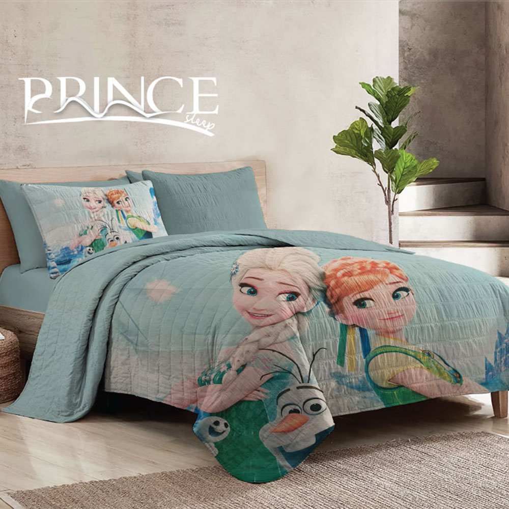 Cartoon Bedspread B- aqua green